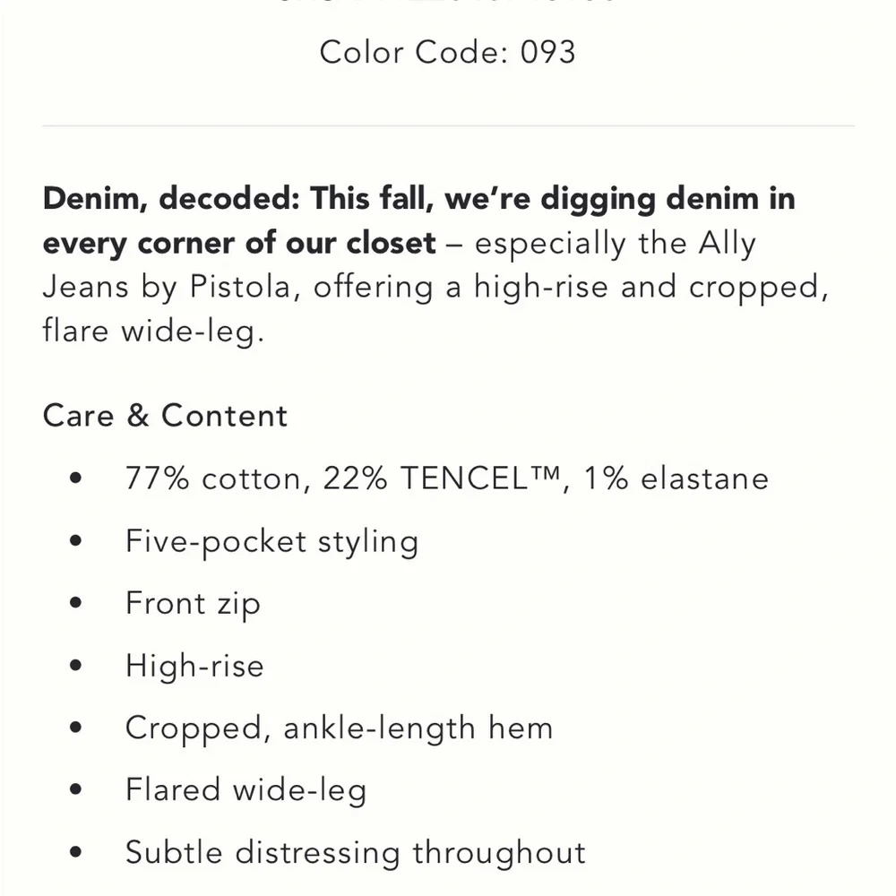 Pistola Ally High Rise Crop Flare Jeans- Never Worn! - Picture 5 of 8